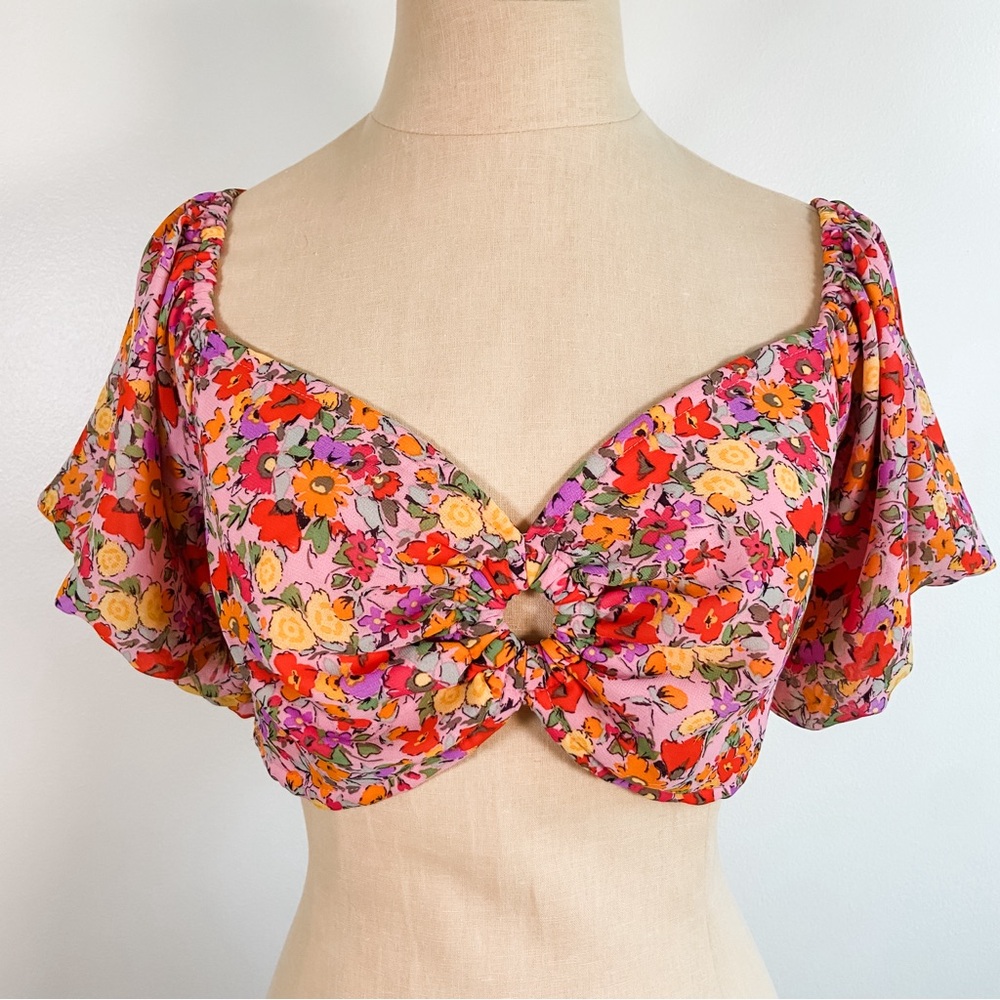 Wild Fable Floral Pink Women's Crop Top Nwt